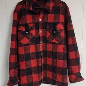MEN’S Orvis Red and Black Plaid Jacket XXL